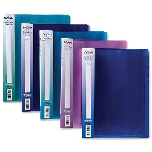 Snopake Electra 24 Pocket Display Books A4 Assorted Pack 10