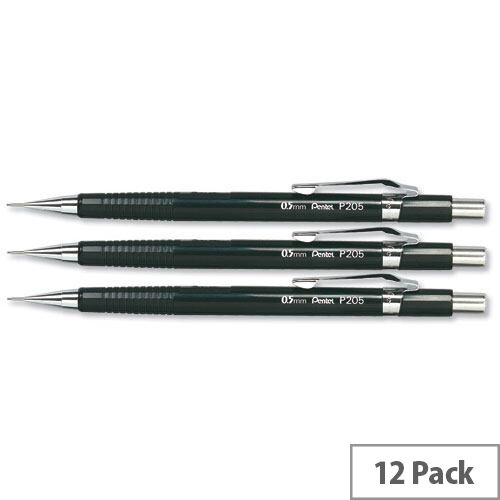 Pentel P205 0.5mm Mechanical Pencil 6 x HB Pack 12