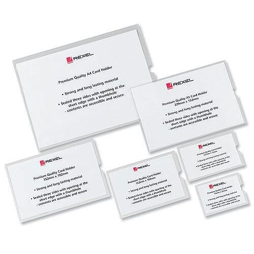 Rexel Clear Card Holder Nyrex Open on Short Edge 152x102mm Ref 12030 Pack 25