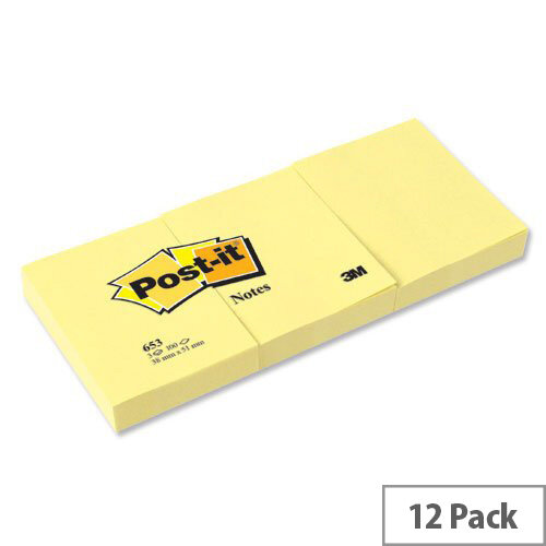 Post-it Notes Canary Yellow 38x51mm Pad of 100 Sheets Pack 12 Post-it Notes Canary Yellow 38x51mm Pad of 100 Sheets Pack 12