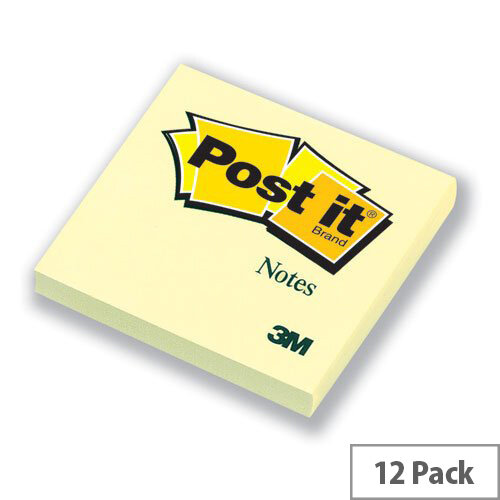 Post-it Notes Canary Yellow 76x76mm Pad of 100 Sheets Pack 12 Post-it Notes Canary Yellow 76x76mm Pad of 100 Sheets Pack 12