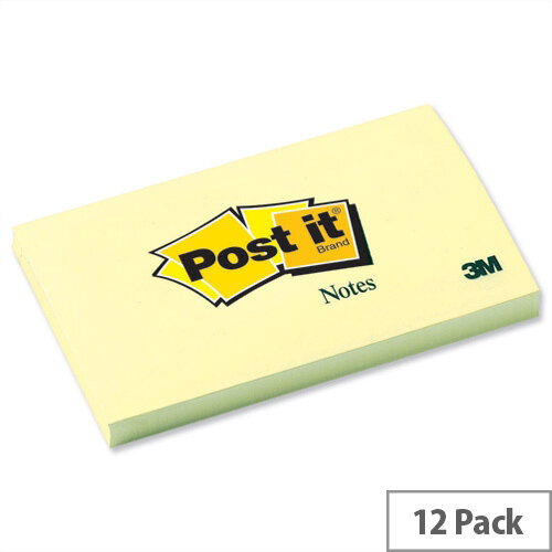 Post-it Notes Canary Yellow 76x127mm Pad of 100 Sheets Pack 12 Post-it Notes Canary Yellow 76x127mm Pad of 100 Sheets Pack 12