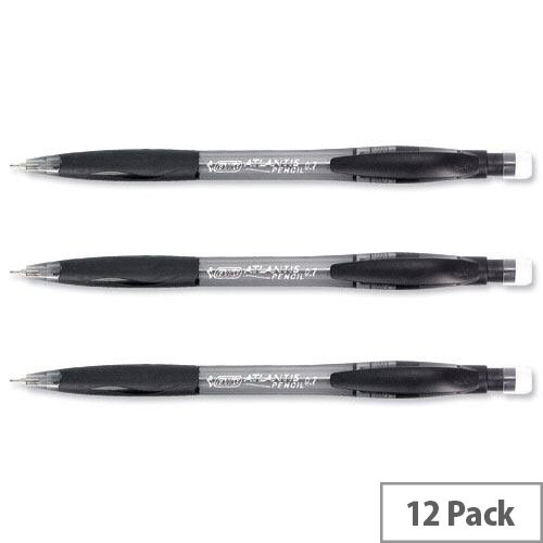 Bic Atlantis Mechanical Pencils Retractable 3 x HB 0.7mm Lead 820646 Pack 12