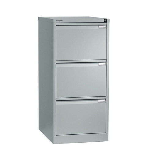 3 Drawer Steel Filing Cabinet Flush Front Goose Grey Bisley BS3E 3 Drawer Steel Filing Cabinet Flush Front Goose Grey Bisley BS3E