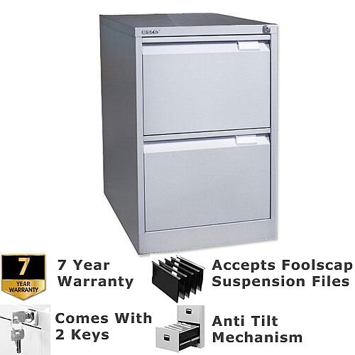 2 Drawer Steel Filing Cabinet Flush Front Goose Grey Bisley BS2E 2 Drawer Steel Filing Cabinet Flush Front Goose Grey Bisley BS2E