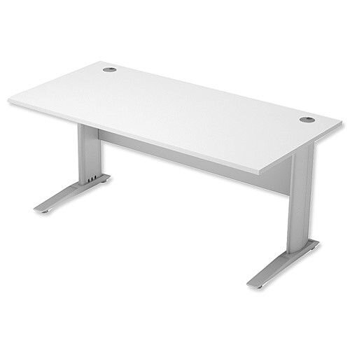 Cantilever Office Desk Rectangular W1600xD800xH725mm White Komo Cantilever Office Desk Rectangular W1600xD800xH725mm White Komo