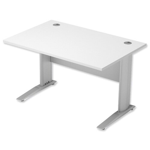 Cantilever Office Desk Rectangular W1200xD800xH725mm White Komo Cantilever Office Desk Rectangular W1200xD800xH725mm White Komo