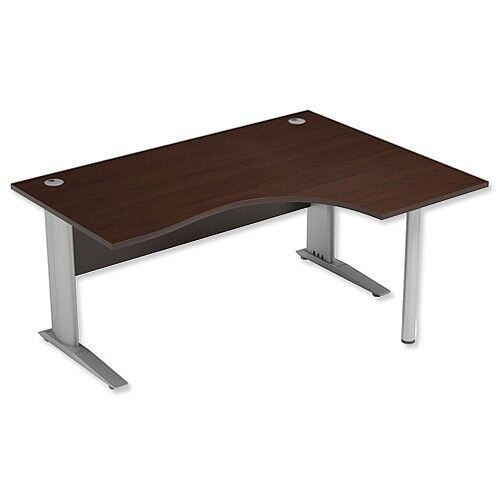 Cantilever Radial Office Desk Right Hand W1600xD1200xH725mm Dark Walnut Komo Cantilever Radial Office Desk Right Hand W1600xD1200xH725mm Dark Walnut Komo