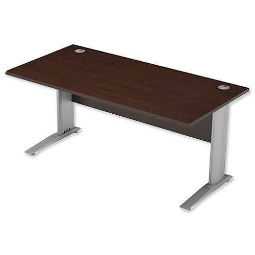Cantilever Office Desk Rectangular W1600xD800xH725mm Dark Walnut Komo Cantilever Office Desk Rectangular W1600xD800xH725mm Dark Walnut Komo