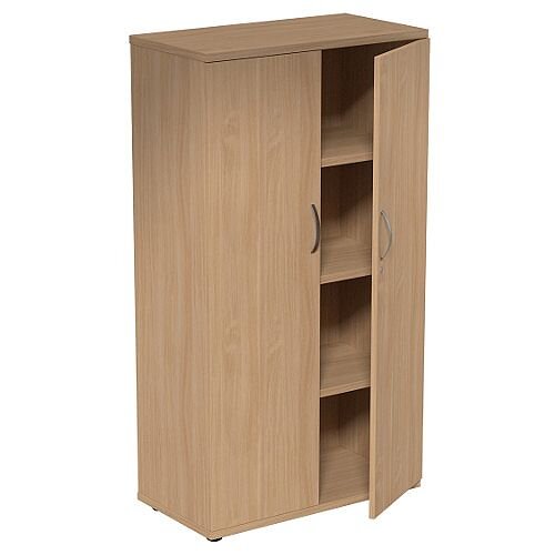 Medium Tall Cupboard with Adjustable Shelves and Floor-leveller Feet W800xD420xH1490mm Beech Kito Medium Tall Cupboard with Adjustable Shelves and Floor-leveller Feet W800xD420xH1490mm Beech Kito
