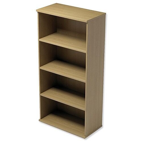Medium Tall Bookcase with Adjustable Shelves and Floor-leveller Feet W800xD420xH1490mm Urban Oak Kito Medium Tall Bookcase with Adjustable Shelves and Floor-leveller Feet W800xD420xH1490mm Urban Oak Kito