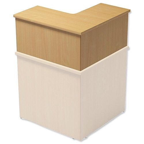 Reception Cube Corner Desk Riser W800xD300xH370mm Beech Ashford