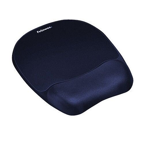 Fellowes Memory Foam Mousepad Wrist Support Blue Ref 9172801