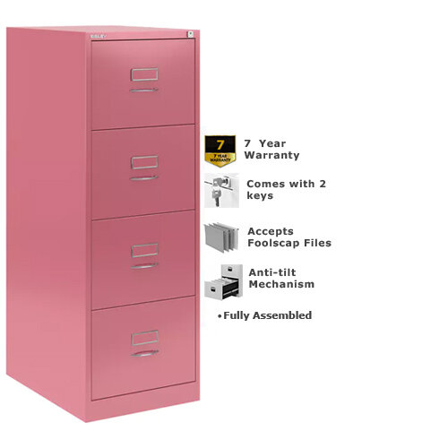Glo By Bisley Bs4c Filing Cabinet 4 Drawer H1321mm Pink Ref Hunt Office Ireland Glo By Bisley Bs4c Filing Cabinet 4, Pink File Cabinet