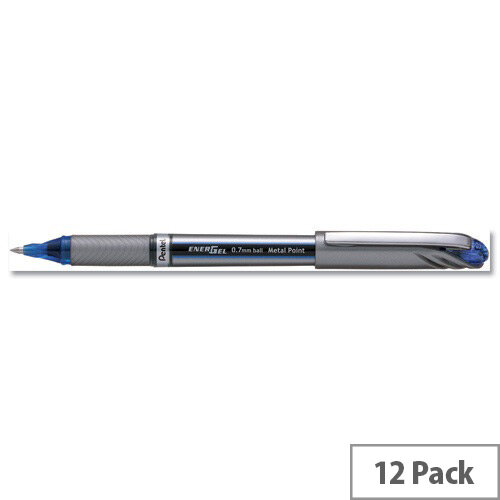 Pentel EnerGel Plus Rollerball Medium 0.7mm Tip 0.35mm Line Blue Pack 12 Pentel EnerGel Plus Rollerball Medium 0.7mm Tip 0.35mm Line Blue Pack 12
