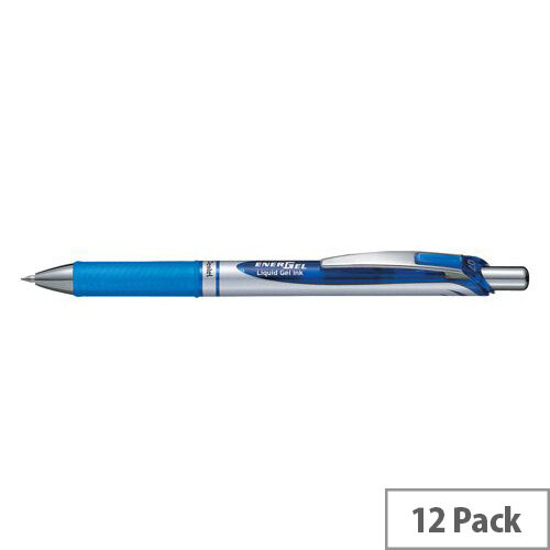 Pentel EnerGel XM Retractable Rollerball Pen 0.7mm Tip 0.35mm Line Blue Pack 12 Pentel EnerGel XM Retractable Rollerball Pen 0.7mm Tip 0.35mm Line Blue Pack 12