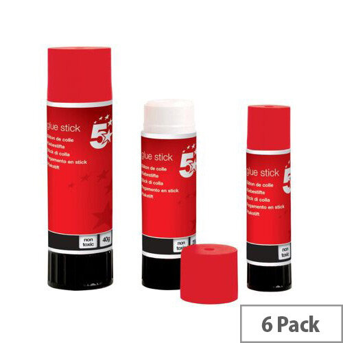 5 Star Glue Stick Medium 20g [Pack 6]