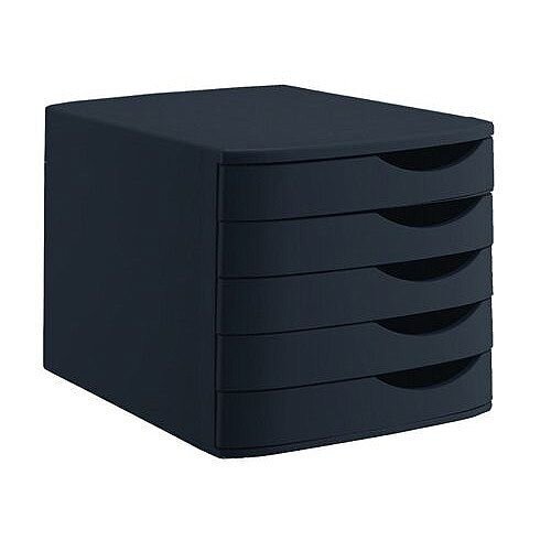 5 Star Elite Desktop Drawer Set 5 Drawers A4 and Foolscap Black/ Black Ref 8344100-11448