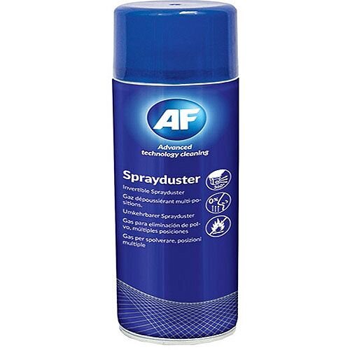 AF Sprayduster Non Flammable Computer Air Duster Spray 200ml Can - Use on all printers, keyboards and other office equipment - Liquid-free design for equipment safety AF Sprayduster Non Flammable Computer Air Duster Spray 200ml Can - Use on all printers, keyboards and other office equipment - Liquid-free design for equipment safety