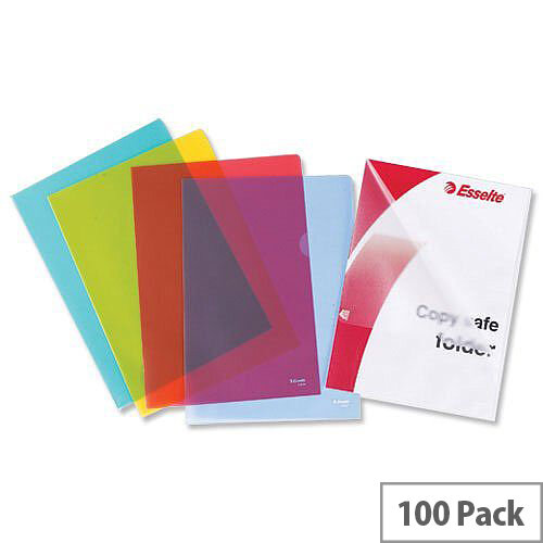 Esselte Plastic Cut Flush Folder A4 Red 54833/54834 Pack 100 Esselte Plastic Cut Flush Folder A4 Red 54833/54834 Pack 100