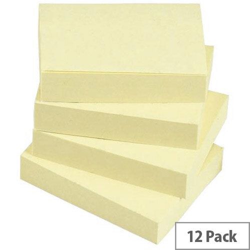 5 Star Value 1.5 x 2 inch Repositionable Notes Yellow Pack of 12