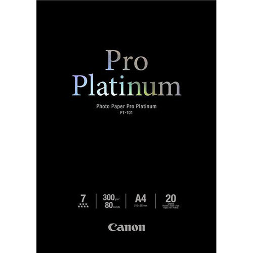 Canon A4 Glossy Pro Platinum Photo Paper 300gsm (Pack of 20) Canon A4 Glossy Pro Platinum Photo Paper 300gsm (Pack of 20)