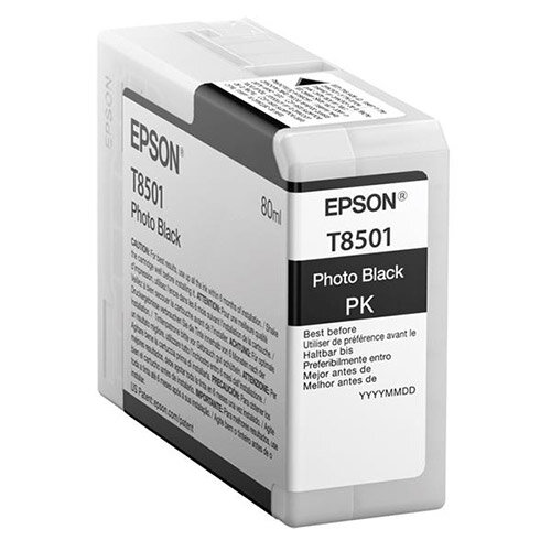 Epson T8501 (80ml) UltraChrome HD Photo Black Ink Cartridge for SureColor SC-P800 Photo Printer C13T850100 Epson T8501 (80ml) UltraChrome HD Photo Black Ink Cartridge for SureColor SC-P800 Photo Printer C13T850100