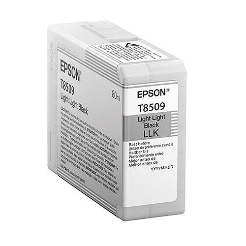 Epson T8509 (80ml) UltraChrome HD Light Light Black Ink Cartridge for SureColor SC-P800 Photo Printer C13T850900