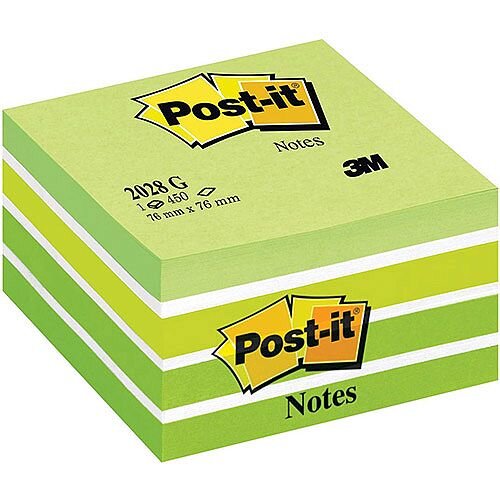 Post-it  76 x 76mm  Sticky Notes Cube Neon Assorted Colours  1 x 450 Sheets