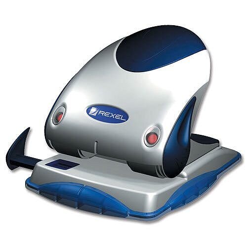 Rexel P240 Punch 2 Hole Heavy Duty Silver and Blue with Nameplate 40 Sheets Rexel P240 Punch 2 Hole Heavy Duty Silver and Blue with Nameplate 40 Sheets