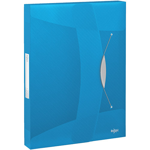 Rexel Choices Box File PP Elastic Strap 40mm Spine A4 Trans Blue Pack of 5 Ref 2115667 Rexel Choices Box File PP Elastic Strap 40mm Spine A4 Trans Blue Pack of 5 Ref 2115667