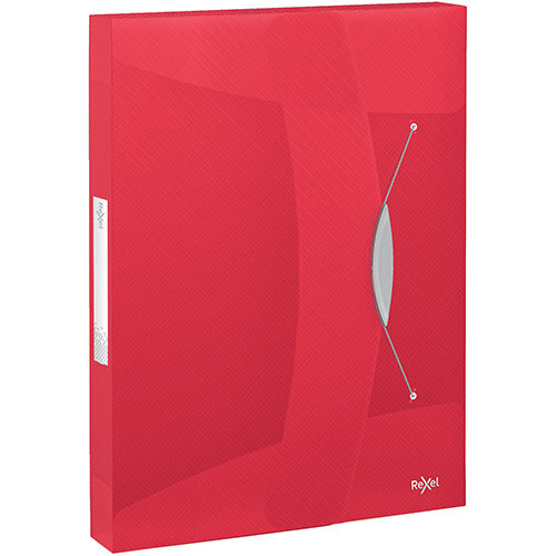 Rexel Choices Box File PP Elastic Strap 40mm Spine A4 Trans Red Pack of 5 Ref 2115668 Rexel Choices Box File PP Elastic Strap 40mm Spine A4 Trans Red Pack of 5 Ref 2115668