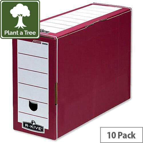 Fellowes Bankers Box Premium Transfer File Red and White Pack 10