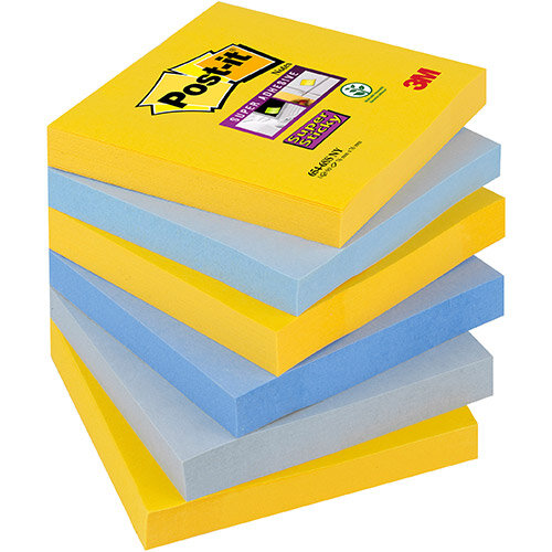 Post-it Super Sticky Notes New York 76x76mm Ref 654-6SS-NY Pack of 6