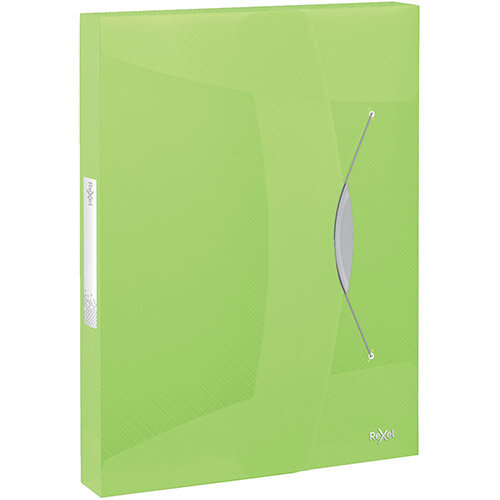 Rexel Choices Box File PP Elastic Strap 40mm Spine A4 Trans Green Pack of 5 Ref 2115671 Rexel Choices Box File PP Elastic Strap 40mm Spine A4 Trans Green Pack of 5 Ref 2115671