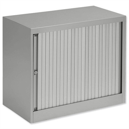 Bisley Desk High Tambour Door Cupboard W800mm Grey Frame &Grey Shutters Bisley Desk High Tambour Door Cupboard W800mm Grey Frame &Grey Shutters
