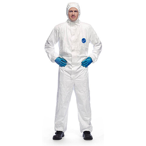 Tyvek DuPont Classic Xpert Protech Hooded Boilersuit Disposable Coverall Size XL White Pack of