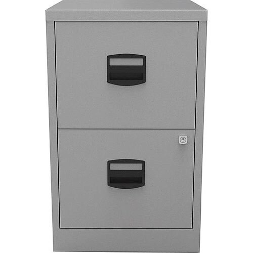 PFA2 A4 Home Filer 2-Drawer Lockable Filing Cabinet Silver PFA2 A4 Home Filer 2-Drawer Lockable Filing Cabinet Silver