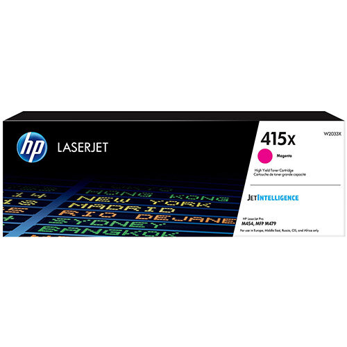 Hewlett Packard 415X Laser Toner Cartridge High Yield Page Life 6000pp Magenta Ref W2033X Hewlett Packard 415X Laser Toner Cartridge High Yield Page Life 6000pp Magenta Ref W2033X