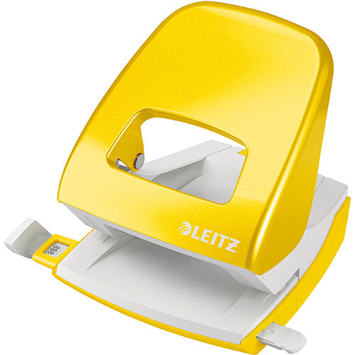 Leitz NeXXt WOW 5008 Hole Punch 2-Hole Capacity 30 sheets Yellow Ref 50081016 Leitz NeXXt WOW 5008 Hole Punch 2-Hole Capacity 30 sheets Yellow Ref 50081016