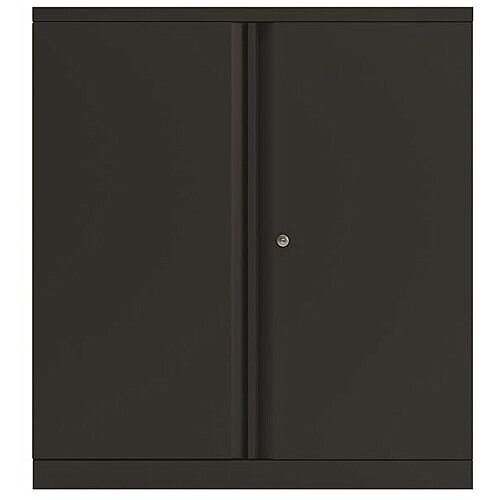 Bisley Two Door Steel Storage Cupboard Low 1000mm Cupboard with Shelf Black