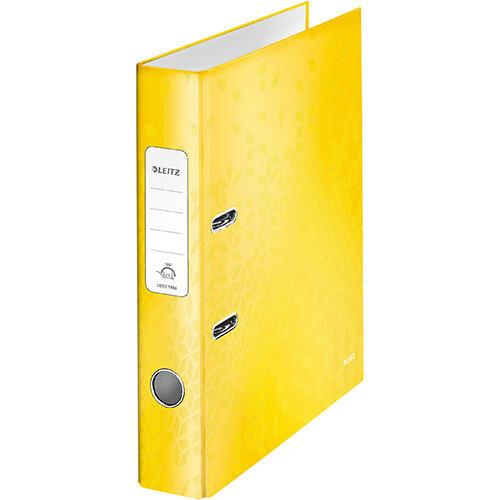 Leitz WOW Lever Arch File 80mm Spine for 600 Sheets A4 Yellow Ref 10050016 Pack of 10(REDEMPTION)Jan-Mar20 Leitz WOW Lever Arch File 80mm Spine for 600 Sheets A4 Yellow Ref 10050016 Pack of 10(REDEMPTION)Jan-Mar20
