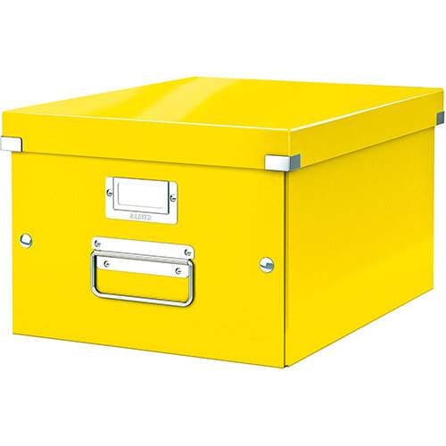 Leitz Click &Store Collapsible Storage Box Medium For A4 Yellow Ref 60440054 Leitz Click &Store Collapsible Storage Box Medium For A4 Yellow Ref 60440054