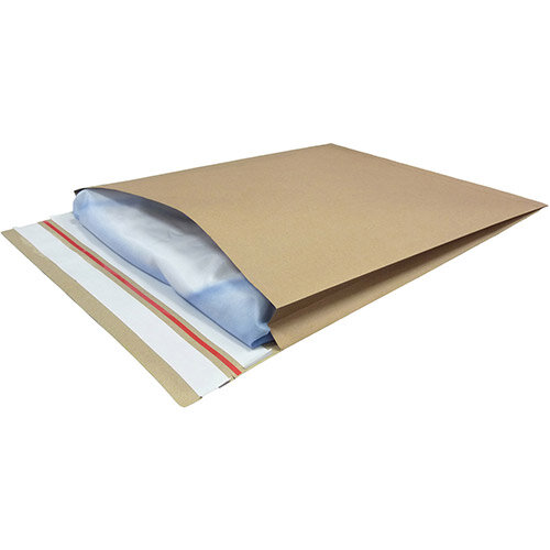 Kraft Mailer Eco V Bottom & Side Gusset Double P&S 350x450x40mm +100 flap Manilla Ref RBL10532 Pack of 50