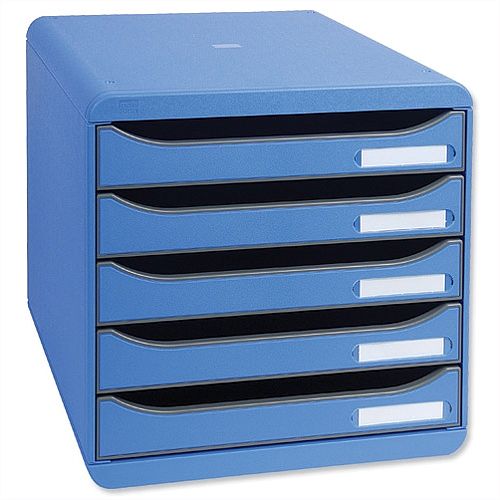 Ice Blue Filing Drawer Set Plastic A4+ 5 Drawers Each Multiform Ice Blue Filing Drawer Set Plastic A4+ 5 Drawers Each Multiform