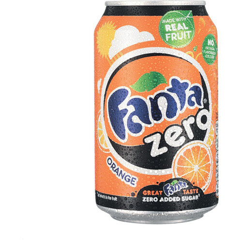 Fanta Zero Sugar Sparkling Orange Fruit Drink Cans 330ml Pack of 24