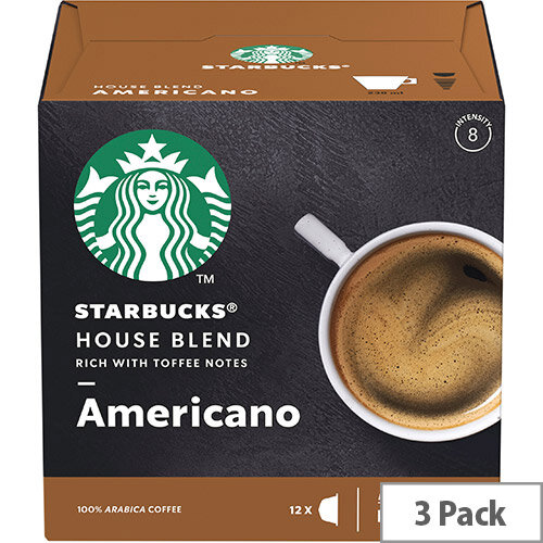 STARBUCK Americano Med Roast Capsules for Dolce Gusto Machine 12397697 Pack 36 (3x12 Capsule=36 Drinks)