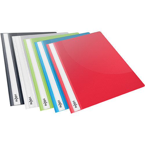 Rexel Choices Report Folder Clear Front Capacity 160 Sheets A4 Astd Ref 2115641 Pack of 25