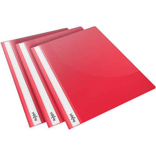 Rexel Choices Report Folder Clear Front Capacity 160 Sheets A4 Red Ref 2115642 Pack of 25