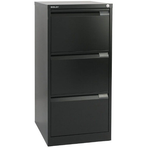 3 Drawer Steel Filing Cabinet Flush Front Black Bisley BS3E 3 Drawer Steel Filing Cabinet Flush Front Black Bisley BS3E